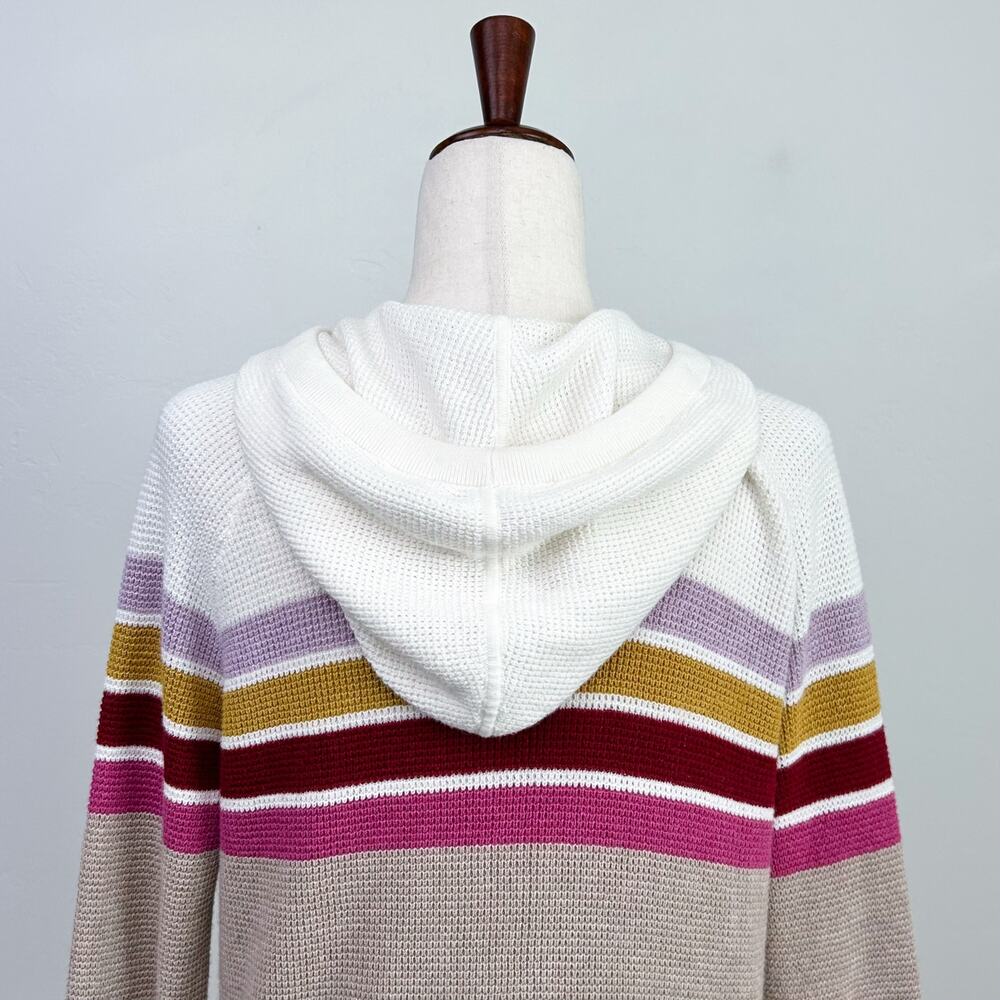 Faherty Throwback Cashmere Blend Striped Knit Hoo… - image 7